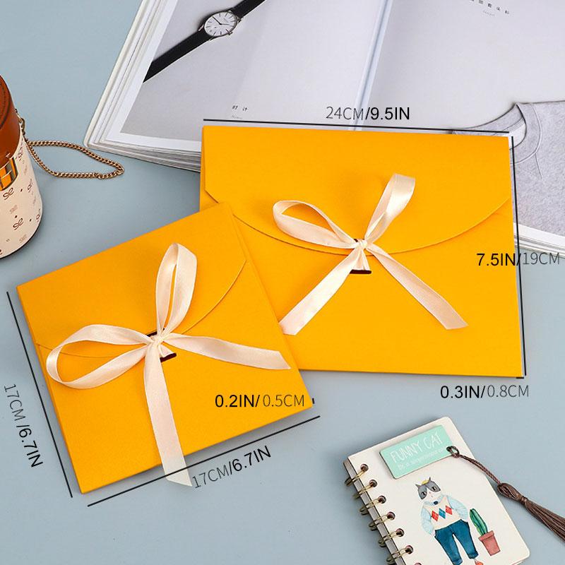 1Pc Pearlescent Paper Gift Wrapping Gift Box Practical Packaging Box Minimalist Ribbon Silk Scarf Packaging Envelope-style