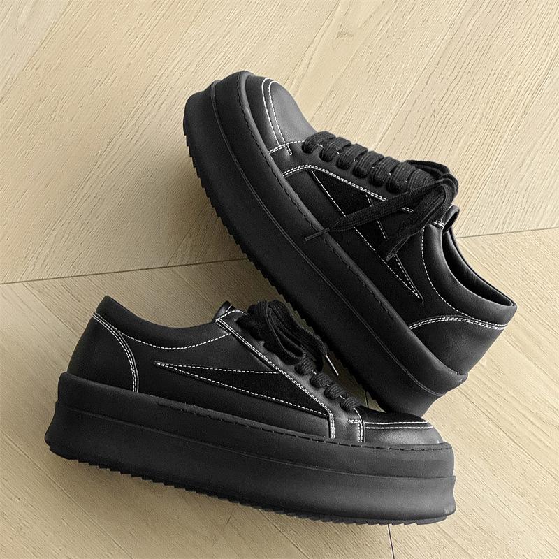 

Black platform shoes autumn and winter new couple casual board shoes raw height-increasing shoes 39