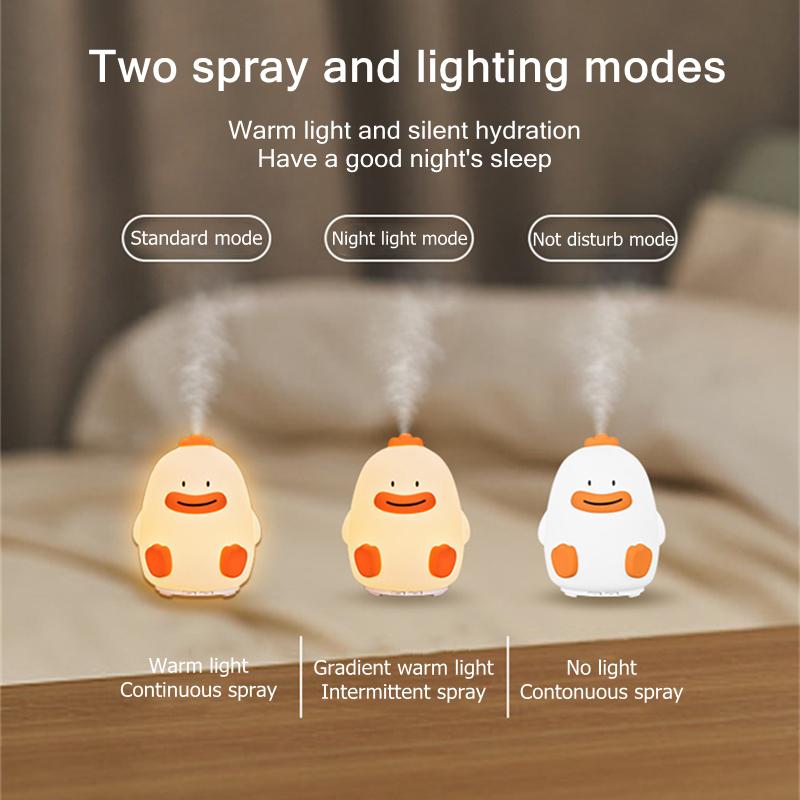 Cute Duck Aromatherpy nawilżacz powietrza Usb dyfuzor olejków eterycznych z miękką silikonową klapką Led Light dla dzieci pokój Aroma dyfuzor