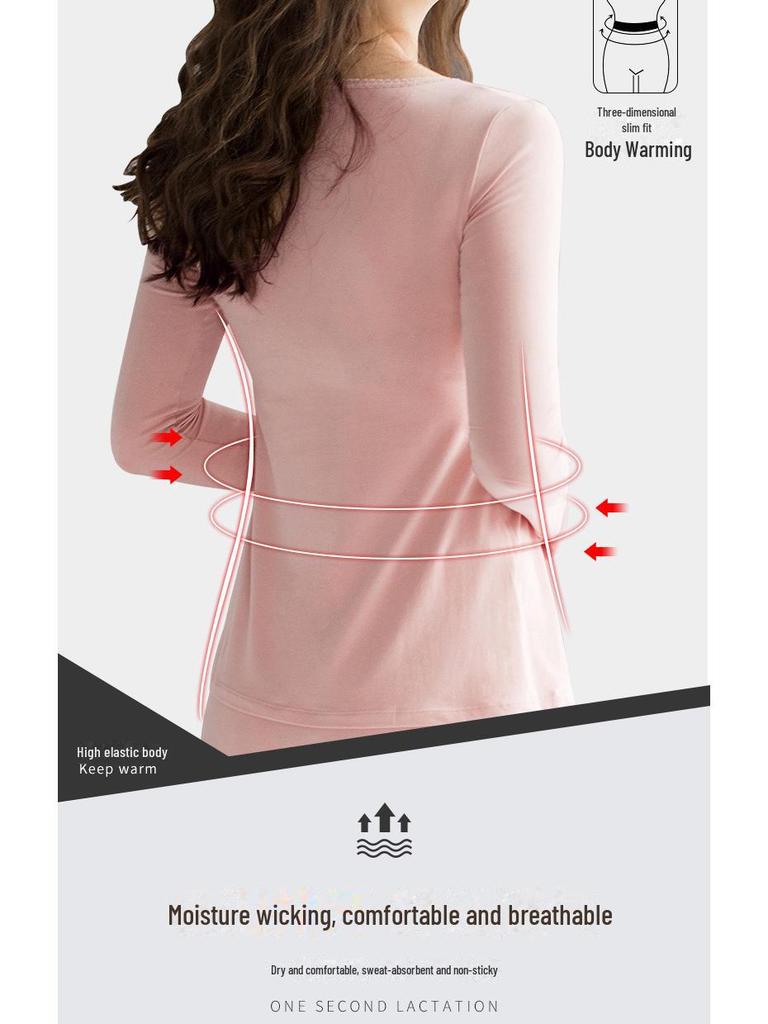 Maternity Fall Pajama Set - Nursing Friendly Cotton Thermal Wear for Pregnancy and Postpartum