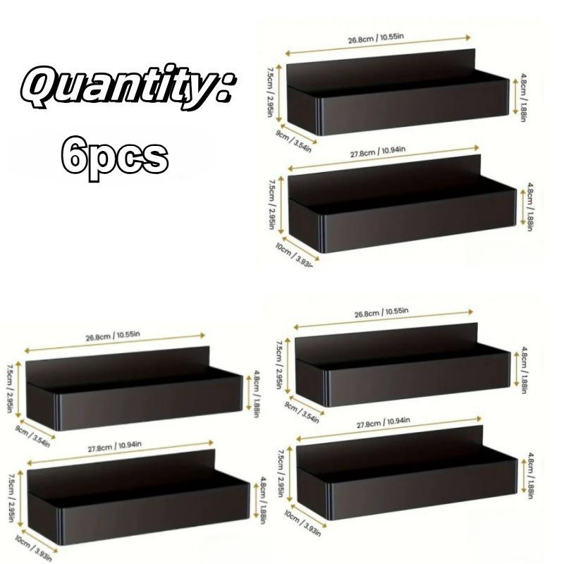 6pcs Magnetic Storage Rack Refrigerator/Washing Machine No-Drill Storage Rack Kitchen Bathroom Cabinet Strong Load-Bearing
