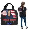 Kamala Harris For President 2024 Insulated Lunch Bag for Women Children Leakproof Food Boxes Thermal Lunch Box Tote