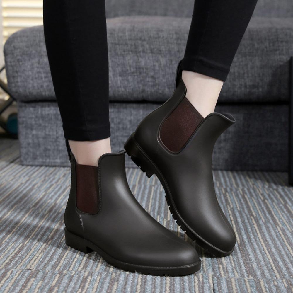 New Chelsea Fashion Rain Shoes Women's Short Tube Rain Boots Anti Slip Low Top Water Shoes Garden Waterproof Rubber Shoes