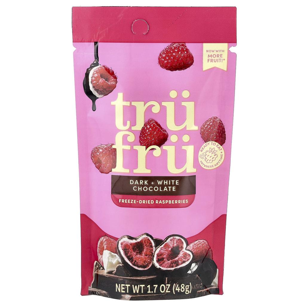 Tru Fru Gefriergetrocknete Himbeeren, Zartbitter + Weiße Schokolade, 48g (1,7 Unzen)