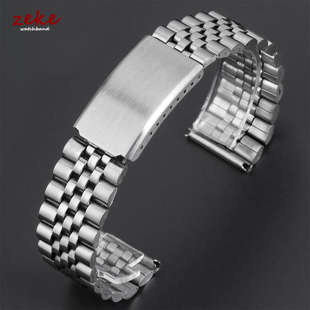 Folding Buckle Bracelet 12mm 14mm 16mm 18mm 20mm 22mm Stainless Steel Watch Straps Wristband Silver Metal Universal Watch Band