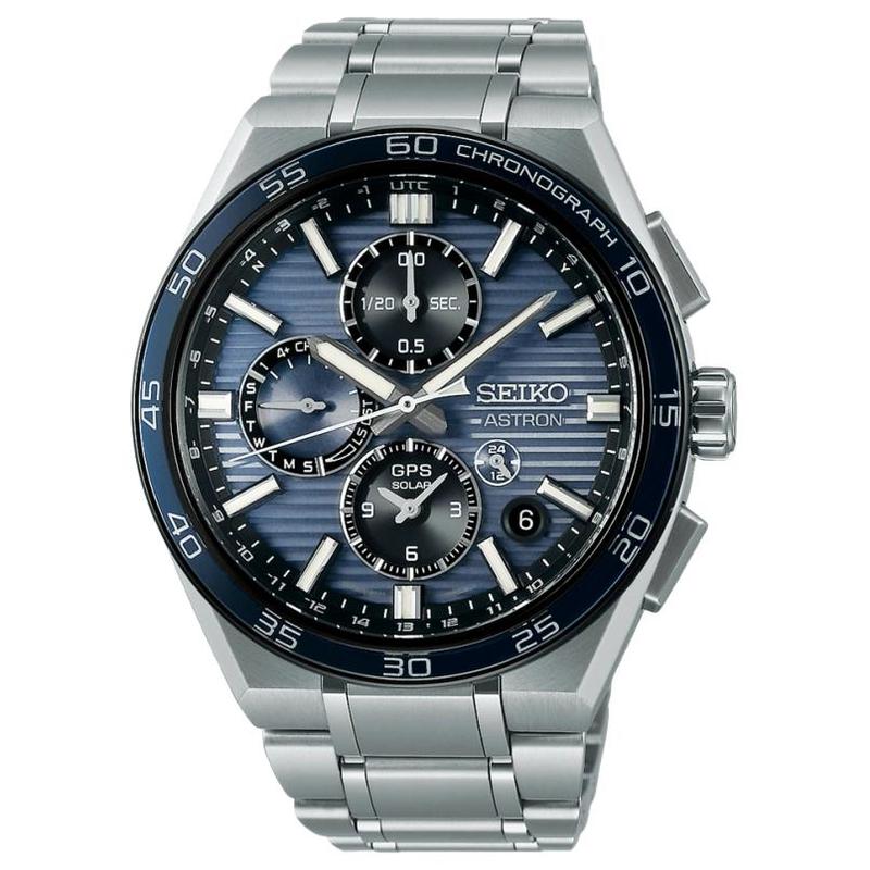 

SEIKO Astron series 100 meters waterproof Quartz titanium strap 44.1mm men s watch blue dial SBXC175