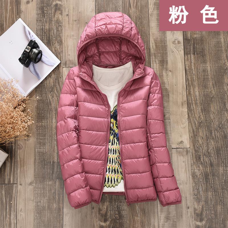2024 Autumn and Winter New Women's Hooded Light Down Jacket Short Casual Thin Down Jacket Large Size Winter Clothing