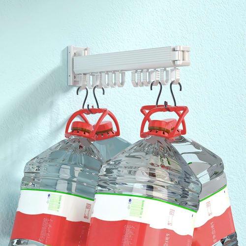 KWQKEM Indoor Drying, Foldable Wall-Mounted Clothes Drying Rack, Laundry Drying Rack, Three-Tier, Windproof Aluminum, Extendable, Concealed Clothes Dr