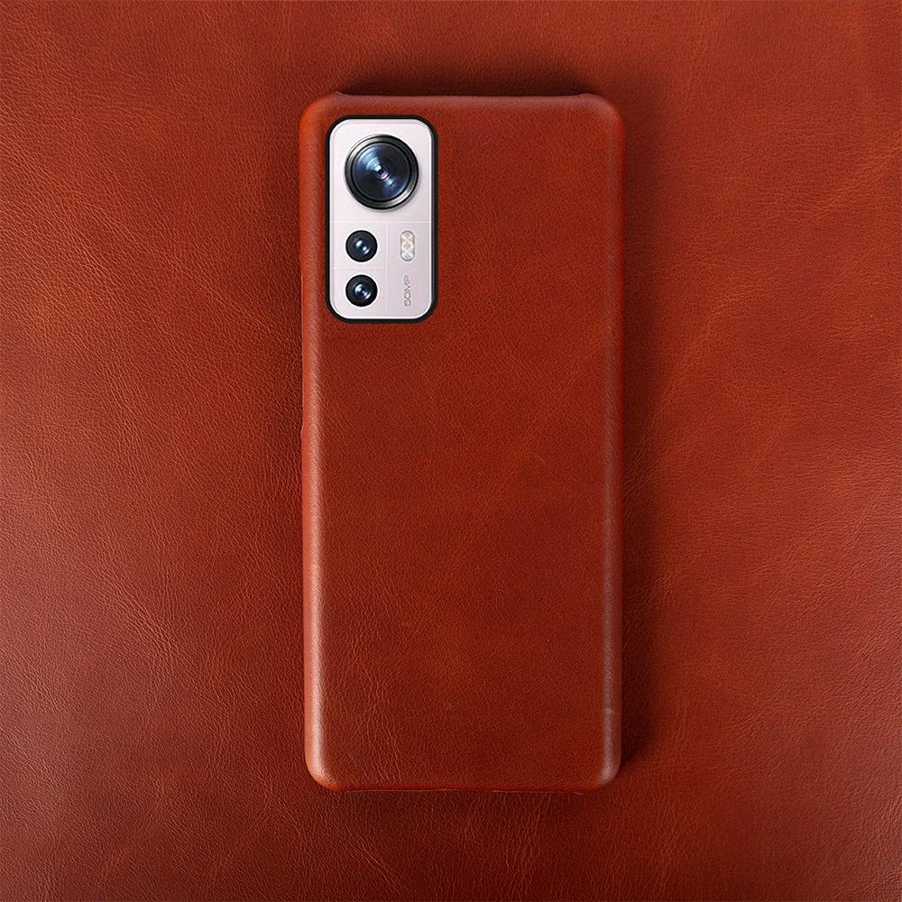 Genuine Leather Phone Case For Xiaomi 17T Pro Hand Made Oil Wax Cover Pattern Mi 12X 12Pro 12S Ultra 12Mini 12 Lite Poco Series