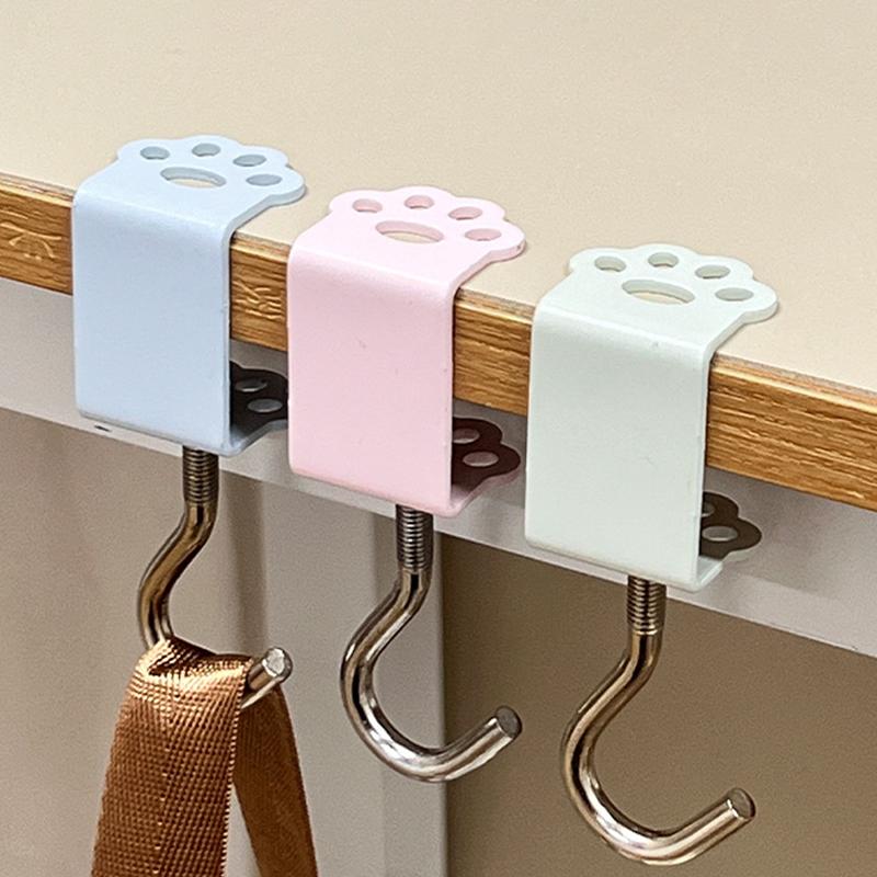Cat Claw Hook Adjustable Desk Edge Hook Bag Hook Table Side Hanging Storage Rack Headset Desk Hanger School Home Universal Hook