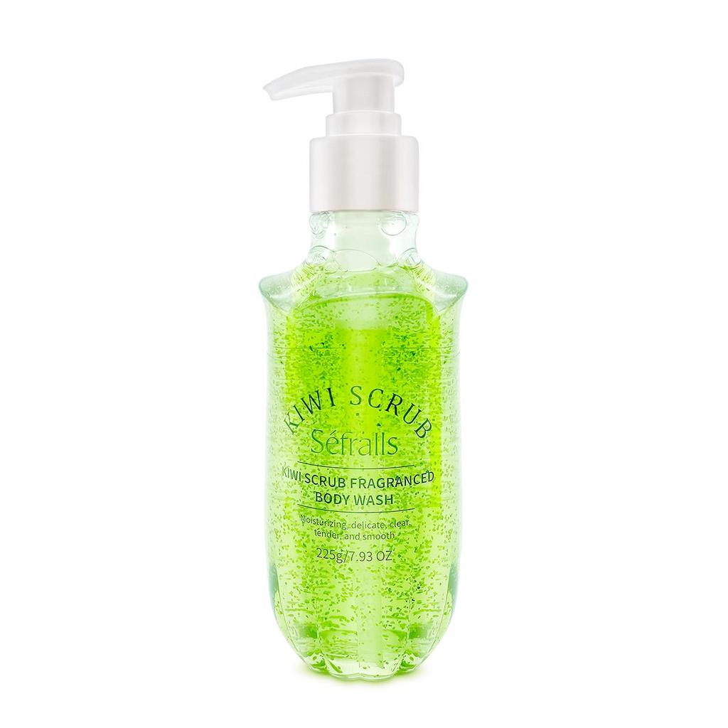 Séfralls Kiwi-Duschgel 225 g, entfernt effektiv Schmutz, spendet Feuchtigkeit und reinigt Duschprodukte, praktisch für zu Hause oder unterwegs