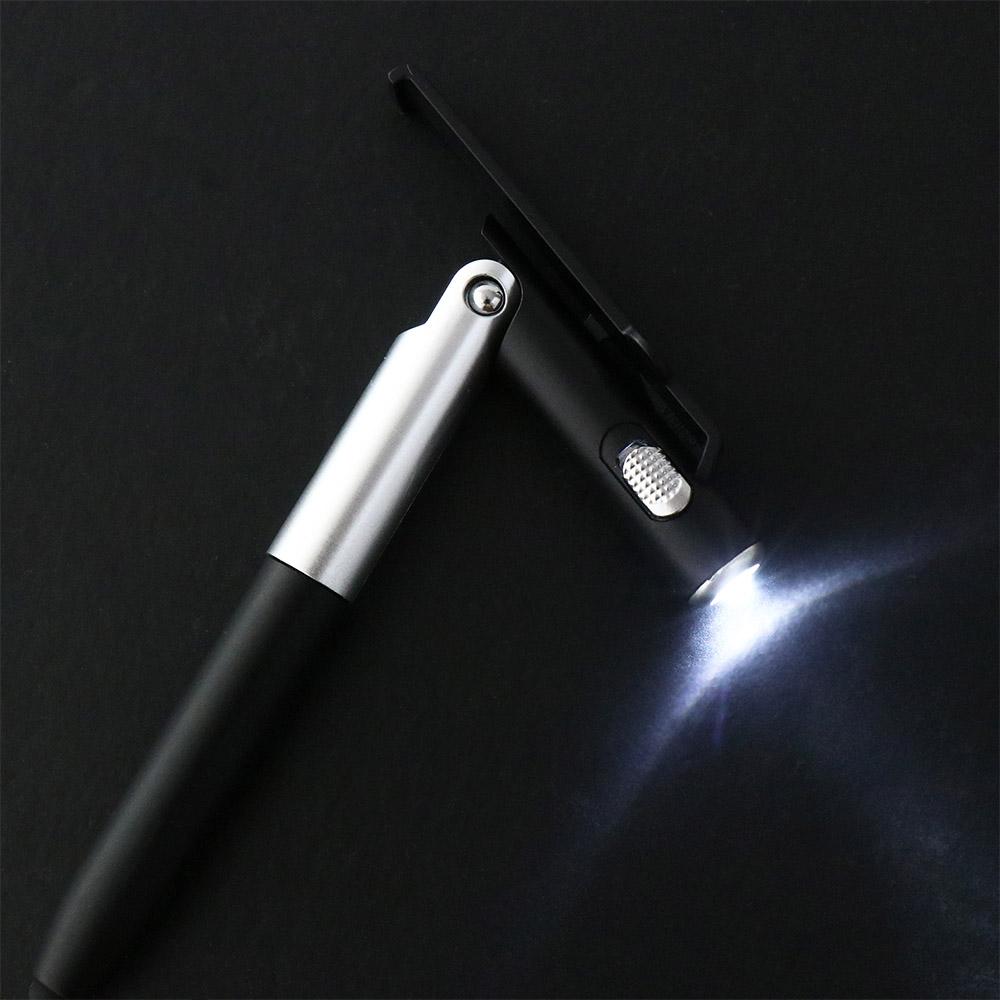 School Students Stationery Writing Pen Stylus Pen Ballpoint Pen with LED Light Cellphone Holder