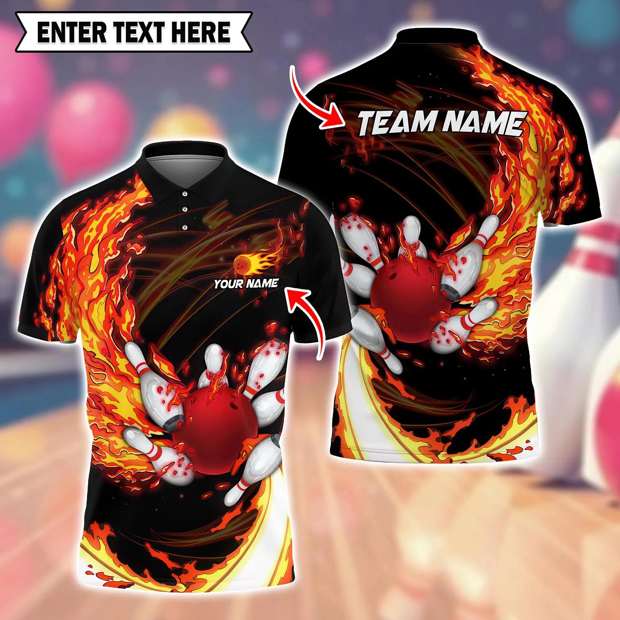 Bowling Graphic 3D Printed Polo Shirts 2025 Fashion Custom Name Team Name Mens Polo Shirt Casual Quick Dry Team Uniforms Tee XXS