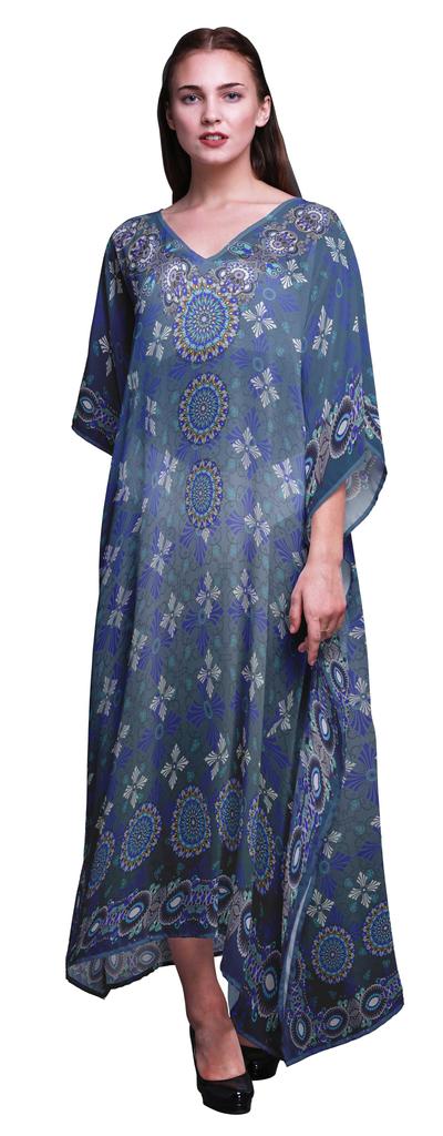 Phagun Floral Ethnic Womens Long Beach Kaftan Beachwear Bikini Coverup Maxi
