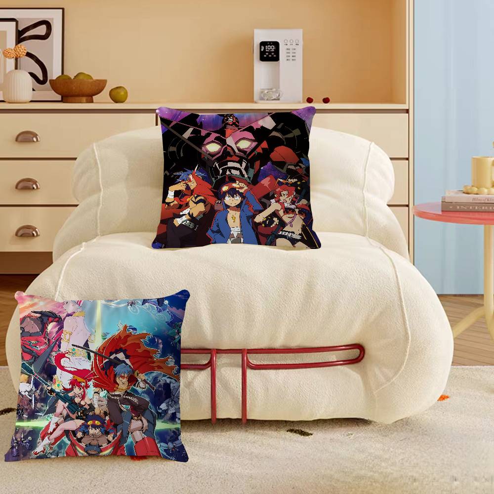 Anime G-Gurren Lagann Cushion Cover Inches Farmhouse Decor Home Throw Pillow Covers for Couch Decorations