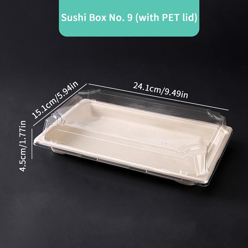 Disposable Sushi Box Home Takeaway Packaging Box Environmentally Friendly And Biodegradable Rectangular Sushi Plate Meal Box