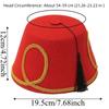 Chapeau Fez Turc à Pompon Noir Décor Feuille d'Or Tissu Feutre de Laine Casquette Marocaine Bordure Tressée Dorée Structure Rigide Chapeaux de Fête en Feutre