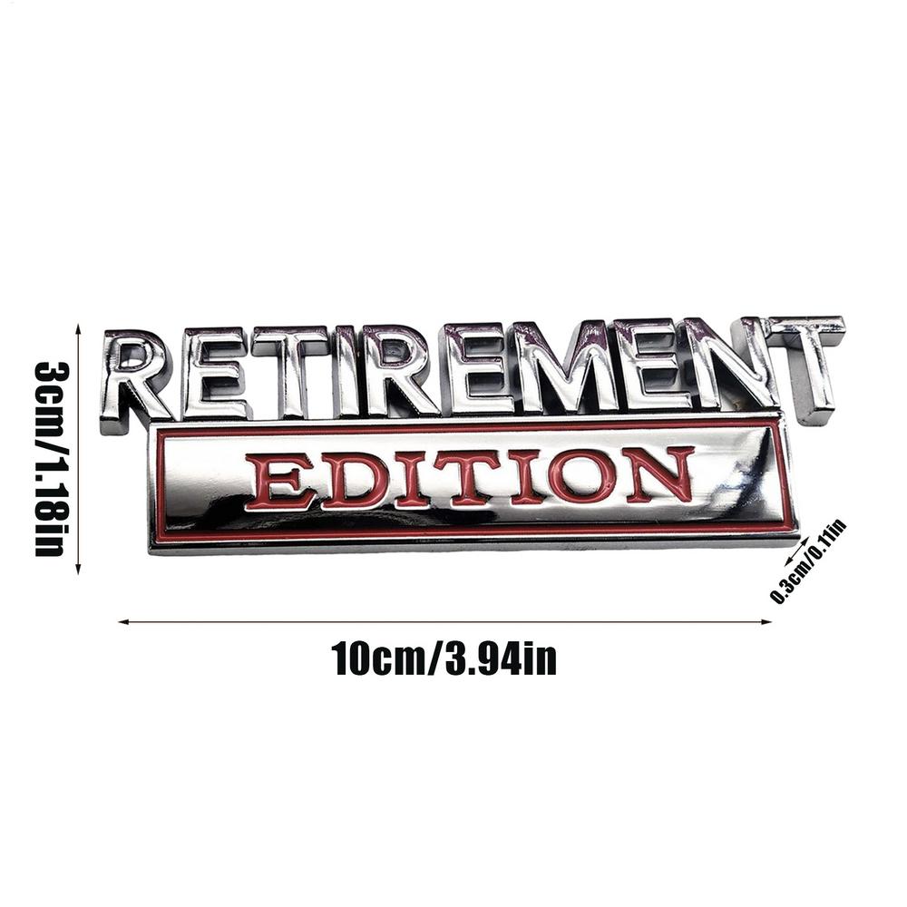 

Car Badge Retirement Edition Car Stickers 3D Metal Automotive Vehicle Exterior Sticker for SUV Tailgate Trunk Door Hood Bumper
