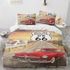 3D-Druck Historische Route 66 Mother Road Bettwäsche-Set Schlafzimmer Weiche Moderne Tagesdecken Bequeme Bettbezüge Steppdecke Kissenbezug