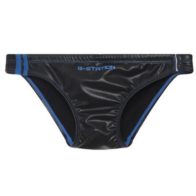 Bikini de Cuero Sintético Traje de Baño Competitivo G-Station Ropa de Baño para Hombre, Calzoncillos, (Talla L, Negro)
