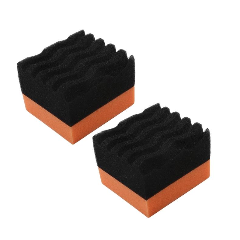 2Pcs Car Tire Shine Applicator Pads Auto Wheel Wax Detailing Cleaning Sponge Tire Shinning Tools