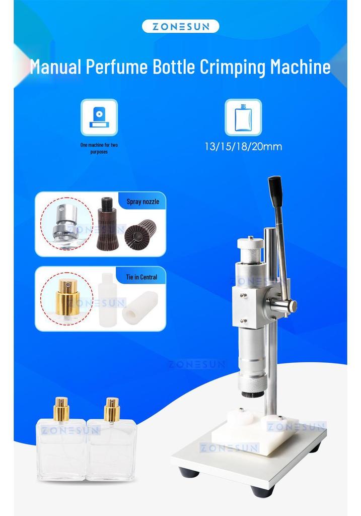ZONESUN Manual Perfume Bottle Middle Ring Crimper & Cap Sealer