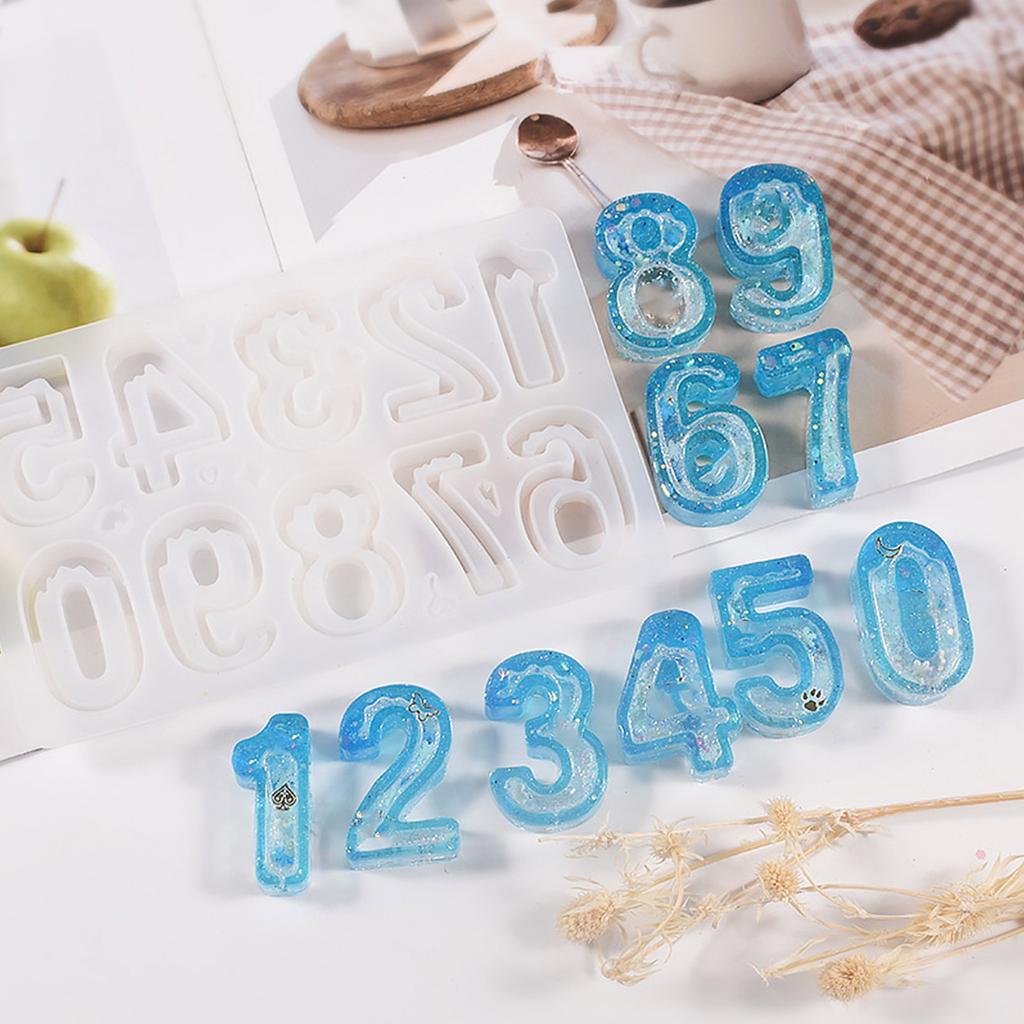 Number Mold 0 To 9 Silicone Mould Epoxy Resin Molds for DIY Handmade Crafts Wedding Jewelry Necklace Pendant Decorations