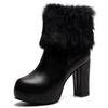 Autumn and winter thick heel Martin boots women's high heel warm short boots bow large size women's short boots