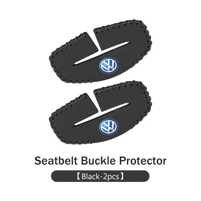 WET1 Car Seatbelt Buckle Protector Leather Anti Scratch Interior Guard For Volkswagen VW Passat Golf 4 5 6 Tiguan Polo Scirocco Jetta