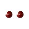 Autumn and winter new red ear clips without ear holes, simple retro burgundy small ball studs, Hong Kong style earrings, temperament earrings