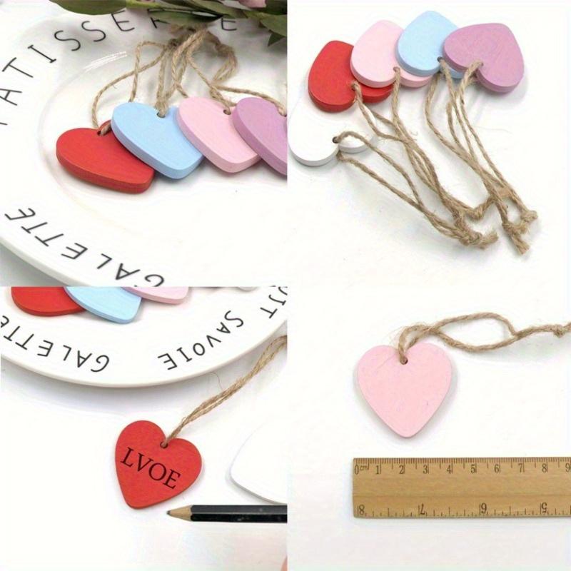 50 stk/pakke Trehjerteetiketter Hengende Håndverk DIY Treetiketter Hengende Etiketter Trehjerte Scrapbooking Håndverk Bryllupsfest Hjemmedekorasjoner