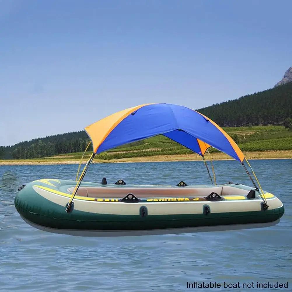 Universal Boat Canopy with UV Protection Portable Fishing Tent Sun Rain Shelter for Rubber Dinghy Water Sports