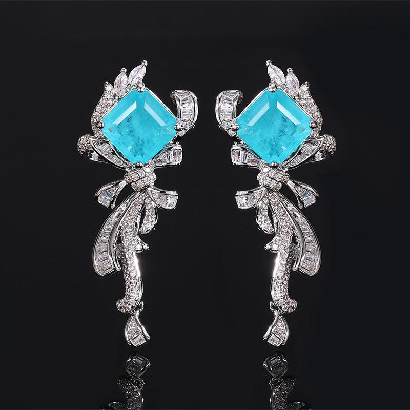 

Ювелирные изделия Серьги Изумруд Параиба Красный Корунд Увеличенные серьги-подвески Винтажные кисточки Аксессуары для платья