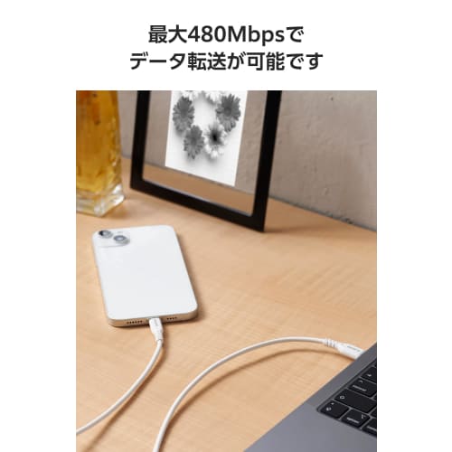 Elecom Lightning Cable USB-C To Lightning 1m Apple Certified Product 60W High Speed ??iPhone Charging [Mfi Certified] White MPA-CLEC10WH