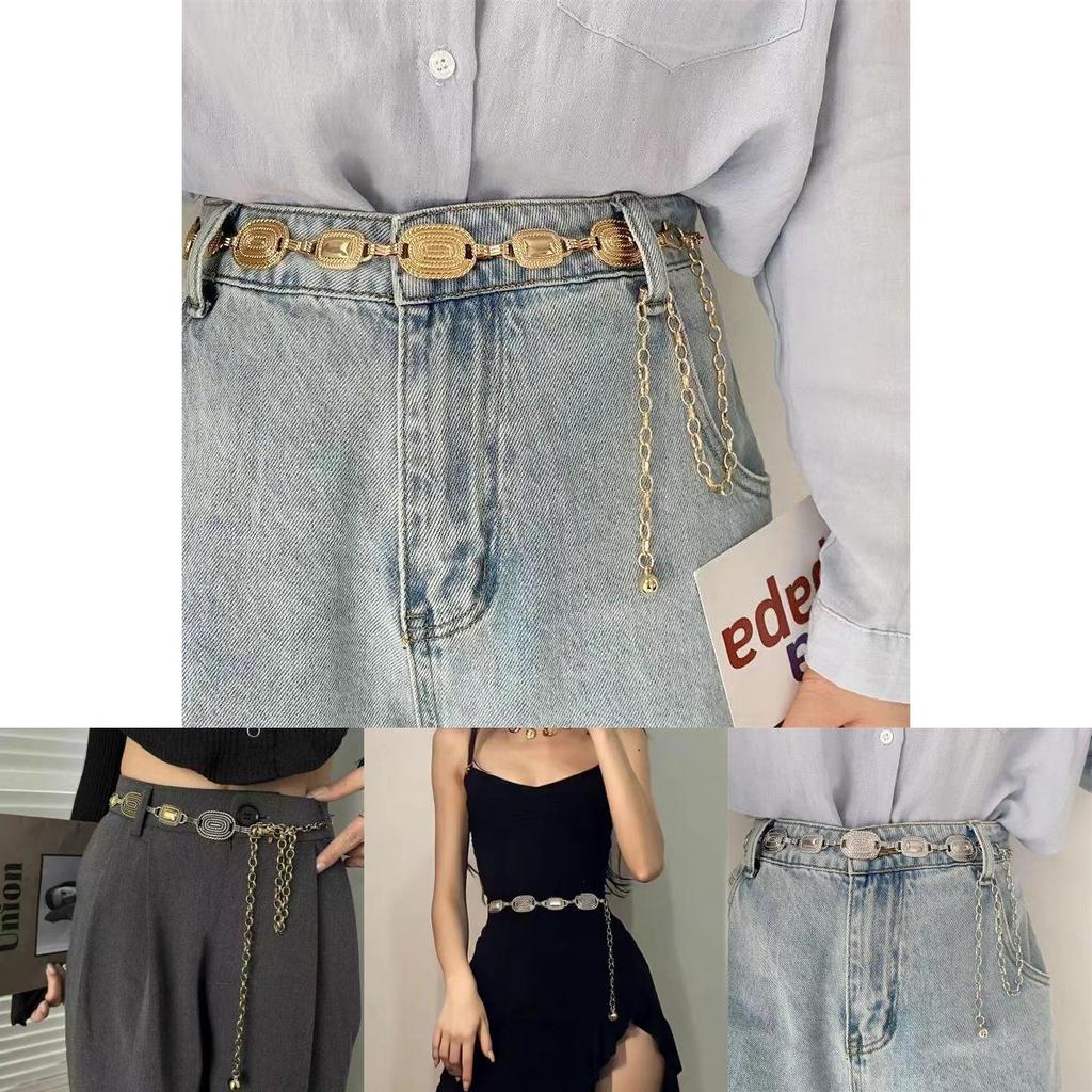 Retro Metal Chic Waist Chain Accessory Ideal For Dresses Sweaters Jeans And