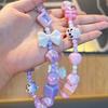 Butterfly Bead Crystal Mobile Phone Lanyard Strap Hand-beaded Bag Pendant Fashion Car Keychain