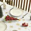 Christmas Trees Golden Snow Waterproof Tablecloth Winter Xmas Party Decor Reusable Wedding Table Decor Navidad Decorations 2025