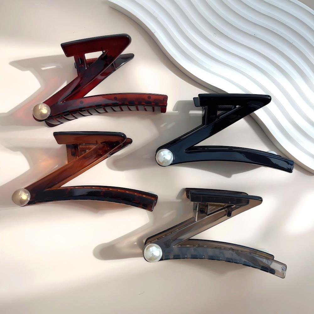 2025 neue simulierte Perle große Haar Klaue Clips für Frauen Mädchen dickes Haar Mode große Z-Form Fang Haarnadel Zubehör Sommer