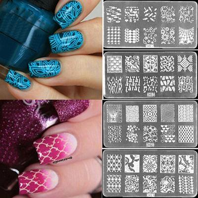 Esmalte para Nail Art Manicure Imagem Carimbo Modelo Placa Kits Raspador Ferramentas de Unha DIY