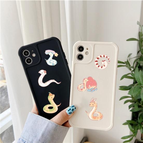 50Pcs Cartoon Stickers Various Lovely Snake Patterns Waterproof PVC Adhesive DIY Decoration Removable Suitcase Water Bottle Graffiti Stickers