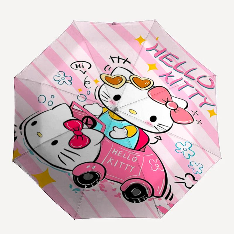 1pc Hello Kitty Pink Car Umbrella - Automatic Open/Closed, Foldable Design, 8-Bone Iron Frame, Outdoor, Ideal Gift for Fans, Travelers, Daily Use, Fes