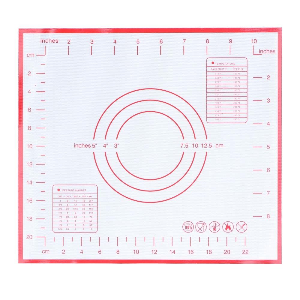 Food Grade Silicone Silicone Baking Mat Fiberglass Measurement Grid Dough Rolling Mat Non Stick Non Slip Easy To Clean