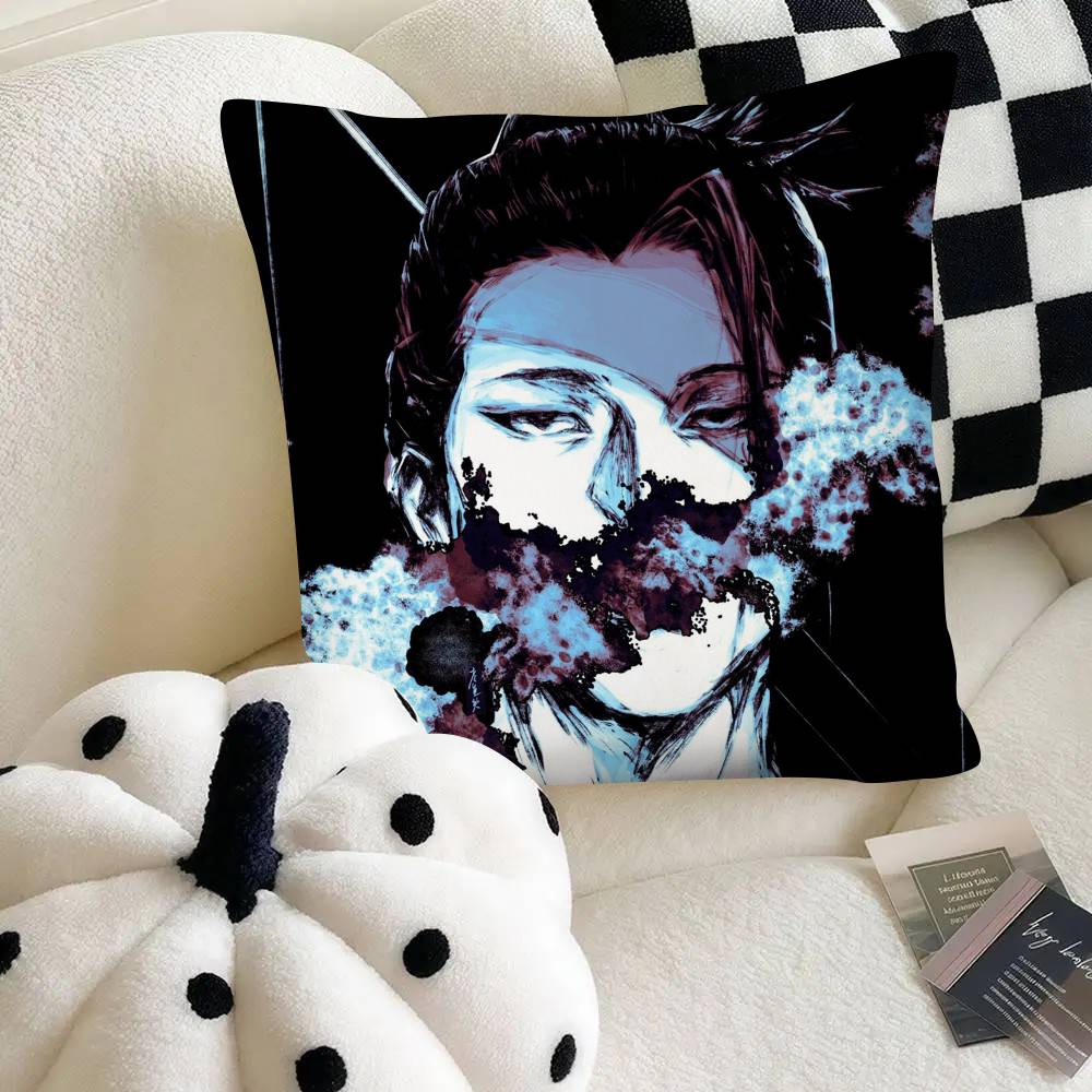 Ink Wash Hot Anime Jujutsu Kaisen Pillow Case Square Pillow Bedroom Sofa Leisure Comfort Cushion Car Home Decoration
