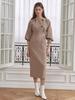 Nub Raglan Double Dress - Beige