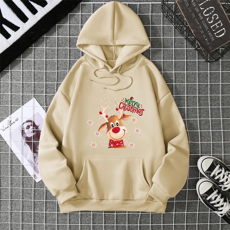 Hanorace Noi cu Cerbi de Crăciun Imprimeu Femei Modă Streetwear Hanorace cu Glugă Pulovere Harajuku Topuri Unisex Îmbrăcăminte