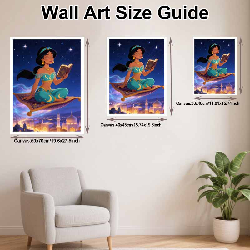 Disney Diamond Art Painting Kit 5D Jasmine Diamond Painting Dot Art Kit Home Wall Decor Magical Flying Carpet Painting Gift