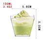 Square Transparent Disposable Dessert Cup - Perfect for Pudding, Jelly, Mousse, and Ice Cream.