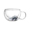Dried Flower Glass Drinking Cup Decorative Coffee Mug with Double Insulation Clear Espresso Drinkware for Beverage Lover