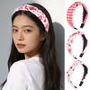 Women's Heart Print Knot Hairband Fabric Printed Pressed Hair Ring Face Washing Hair Band Stylish Accessory for Daily Use