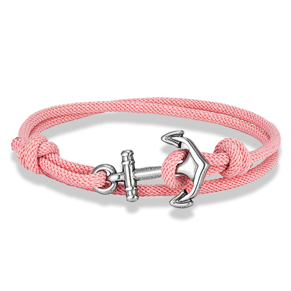 Nautical Men Anchor Bracelet Handmade Adjustable Surfering Rope Braslet Unfading 3mm Thin String Braclet Homme
